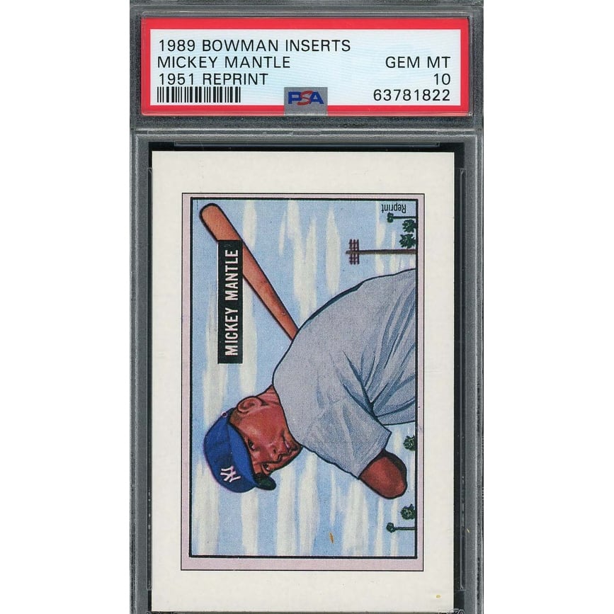 Mickey Mantle 1989 Bowman Inserts 1951 Baseball Card Graded PSA 10 - 8'6" x 11'6"