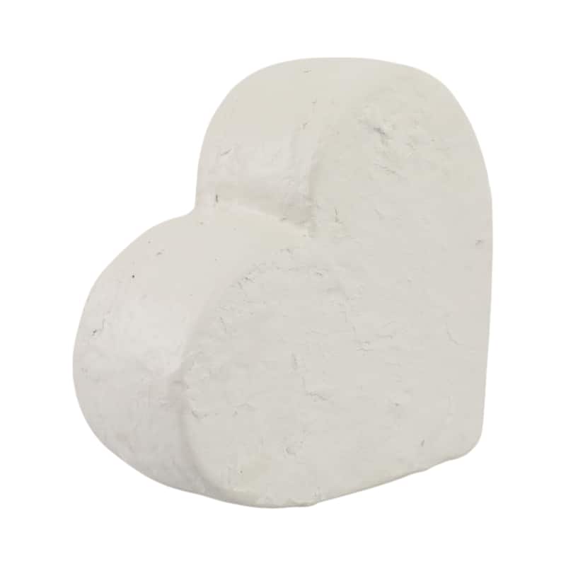 Ecomix Heart-Shaped Decorative Sculpture Boho Accent - 8" Ivory - 8" x 3" x 8"