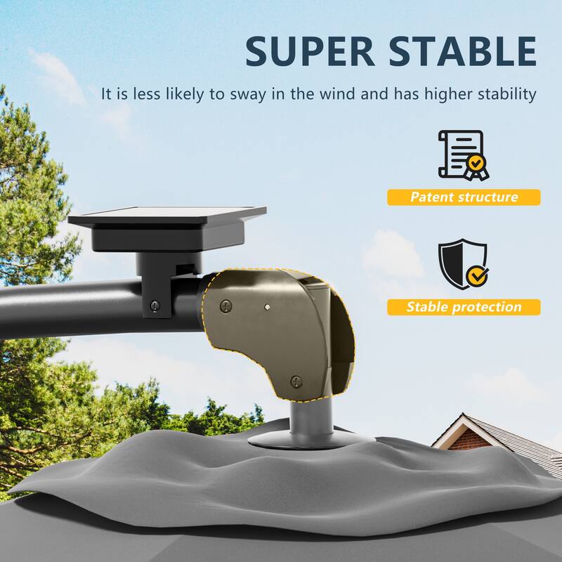 Outdoor 10FT LED lighted Patio Offset umbrella for Garden