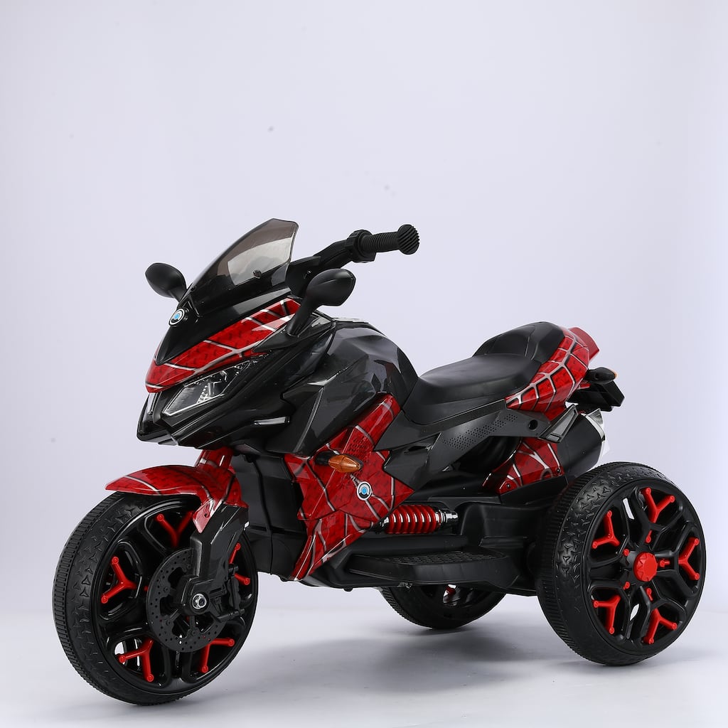 Red Kids Electric Motorcycle Ride-On Motorcycle Ride-On Bike Toddler Motorcycle with Bluetooth & Lights
