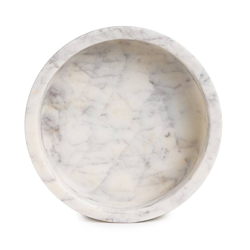Sm. Marble Round 6" Tray LP - WHITE