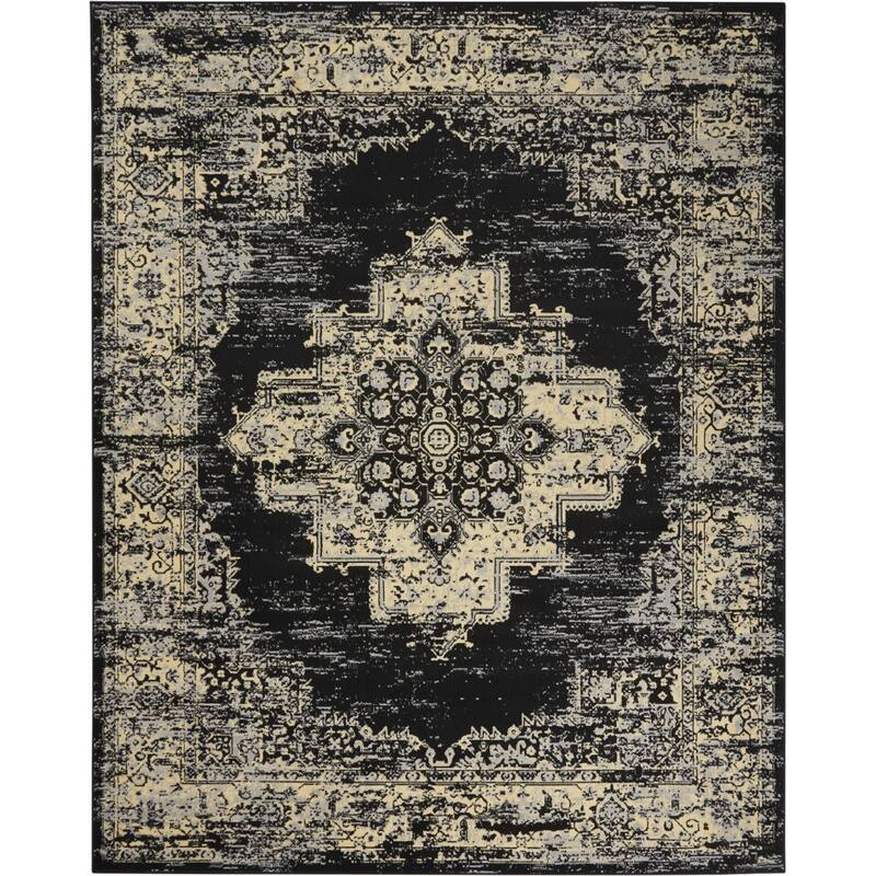 Power Loomed Distressed Non Skid Stain Resistant Area Rug - 144' X '108' X '0.5