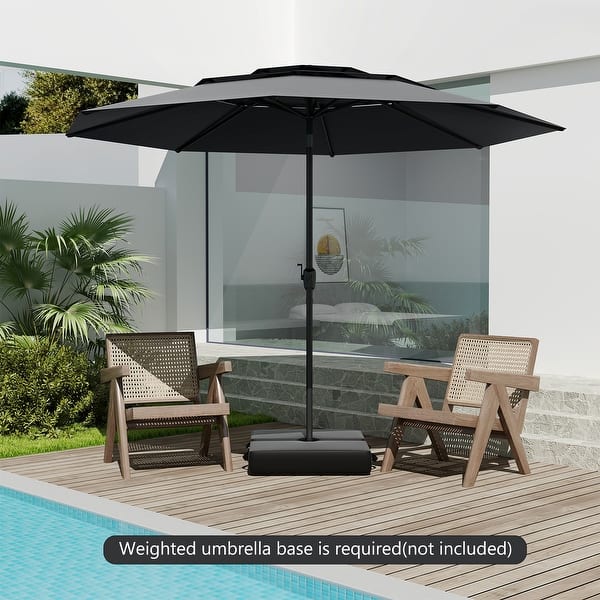 10 polyester patio umbrella ft with Push Button Tilt and Crank-Beige Add market Best Choice Products 10ft Offset