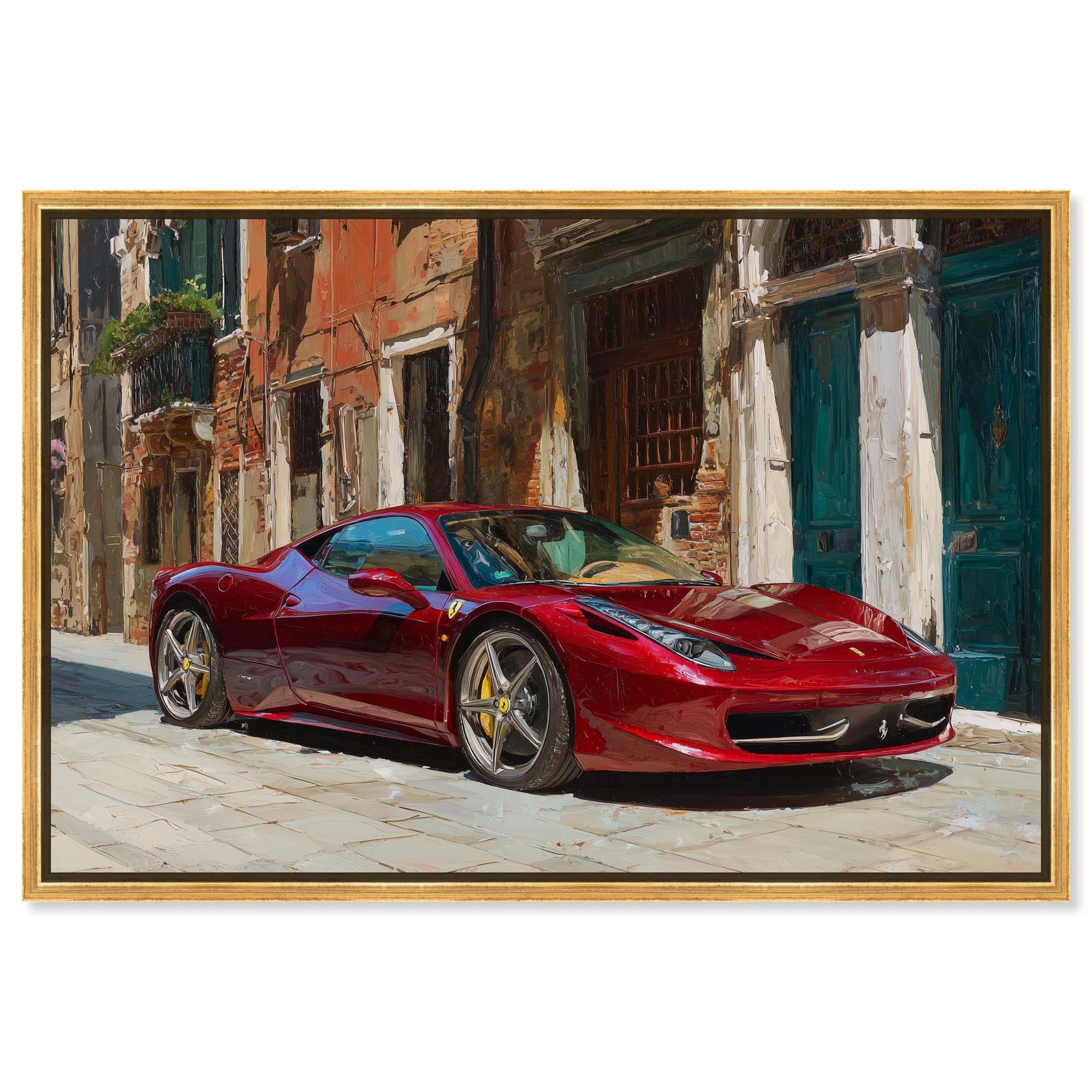 Car in Italy Car Art Framed Canvas Print by Art Remedy