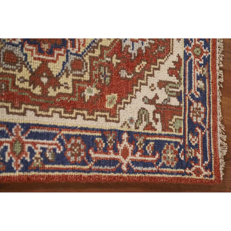 Orange Heriz Indian Runner Rug Hand-knotted Wool Carpet - 2'6"x 7'11"
