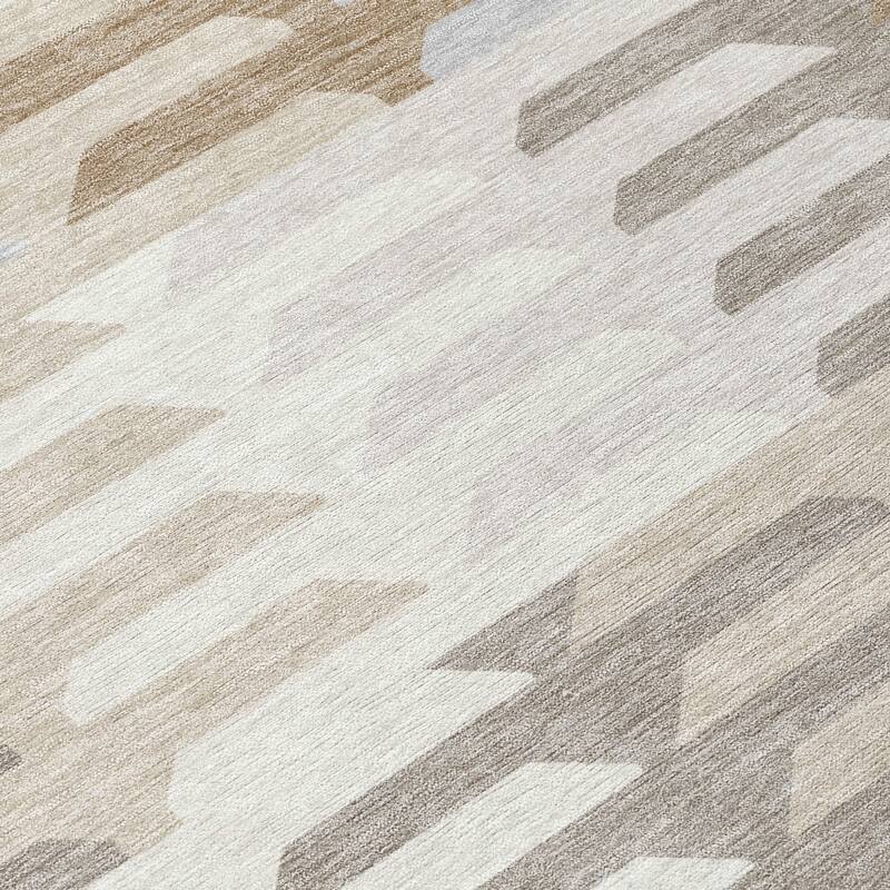Machine Washable Indoor/ Outdoor Modern Stacks Chantille Rug