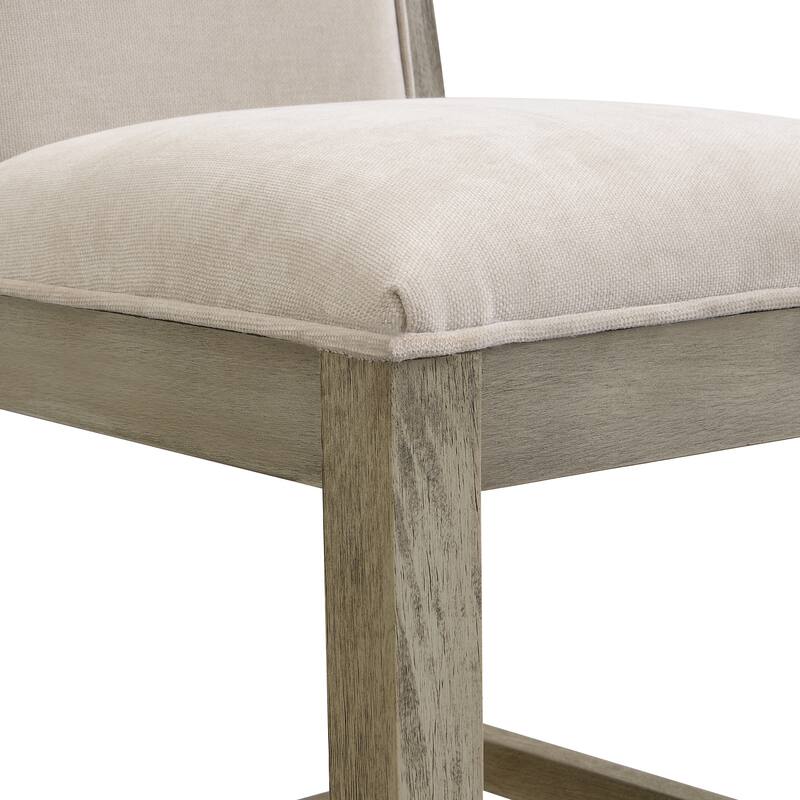 Modern 30.5" Set of 2 Bar Stools with Fabric Foam Cushioned Seats, Solid Wood Frame for Kitchen Island Dining Room Living Room