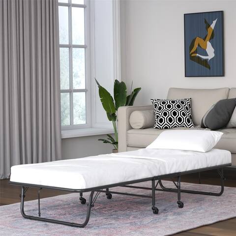 Avenue Greene Brent Folding Guest Bed with 4 Inch Mattress