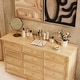 preview thumbnail 15 of 16, Pine Wood Baby Changing Table with 12 Large Drawers Natural Finish Convertible Nursery Dresser Chest - 59.9"x40.2"