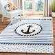 preview thumbnail 3 of 25, SAFAVIEH Carousel Kids Sybill Nautical Anchor Rug 3'3" x 5'3" - Ivory/Navy