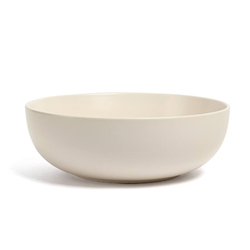 over&back Coupe Semi-Matte Stoneware Low Serving Bowl, 3.2qt - IVORY