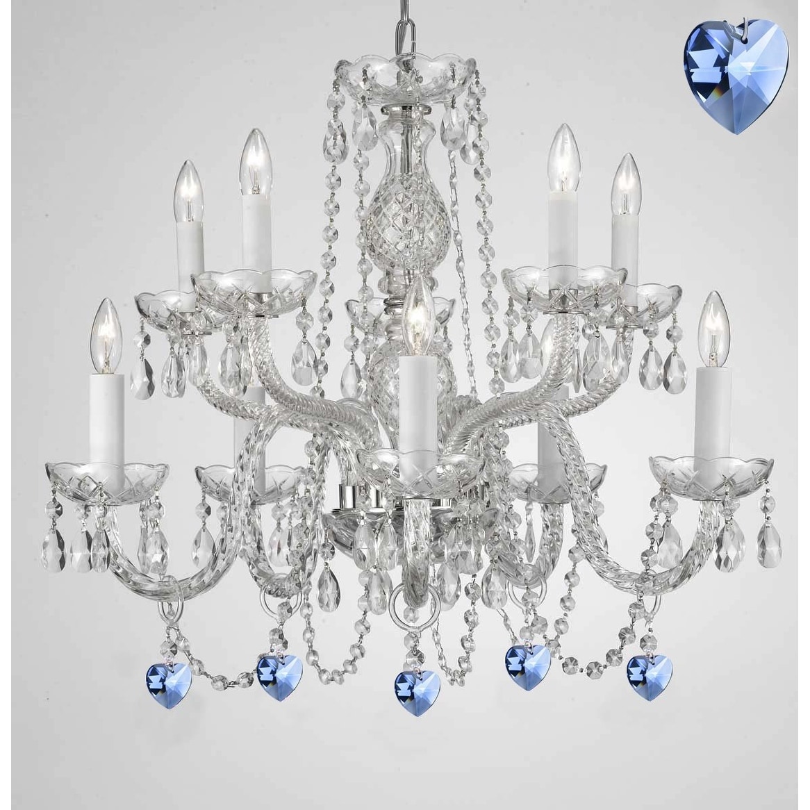 Empress Crystal (Tm) Chandelier with Blue Color Crystal - Chandeliers For Bedrooms by Overstock.com