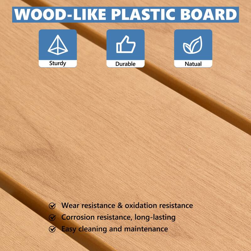 VredHom Premium Outdoor Patio Aluminum Dining Table with Umbrella Hole