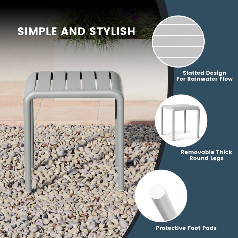 Frond and Form Square Outdoor Side Table (Set of 2)