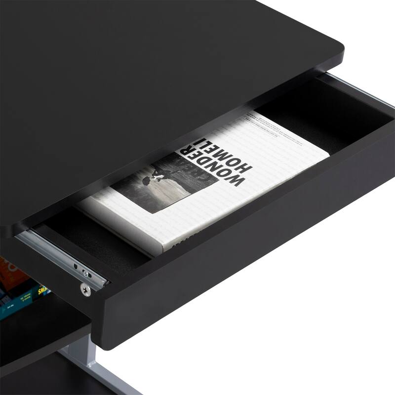 Yaheetech Rolling Computer Desk Table Tray Desk with Drawer and Shelf