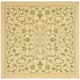 SAFAVIEH Courtyard Clarine Indoor/ Outdoor Waterproof Patio Backyard Rug - 6'7" Square - Natural/Olive