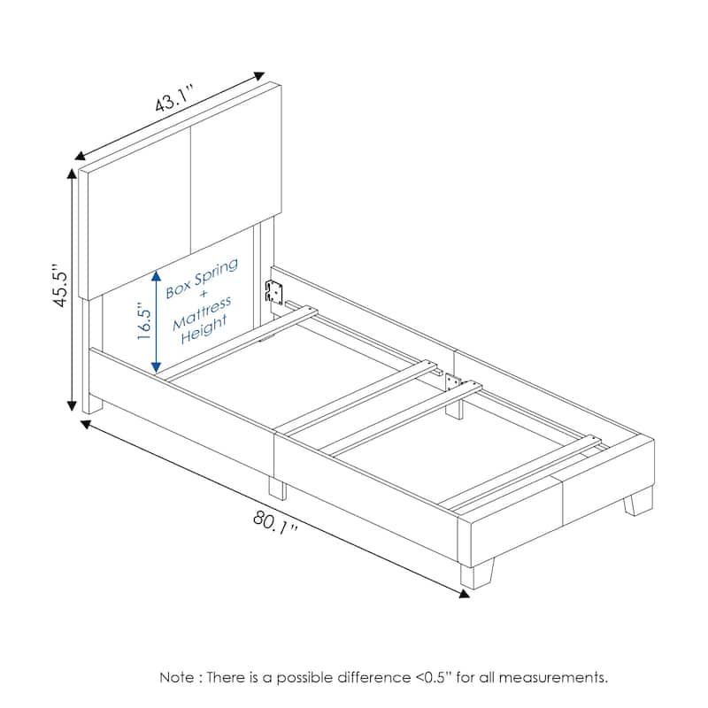Furinno Pessac Upholstered Bed Frame