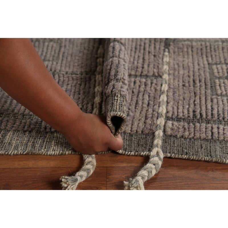 Moroccan Modern Area Rug Handmade Geometric Wool Carpet - 7'8"x 10'6"