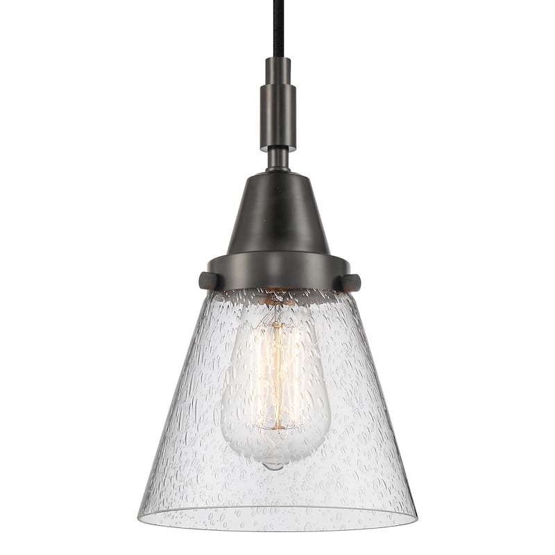 Innovations Lighting 447-1P-G64 Cone 6" Wide Mini Pendant with Clear, - Matte Black