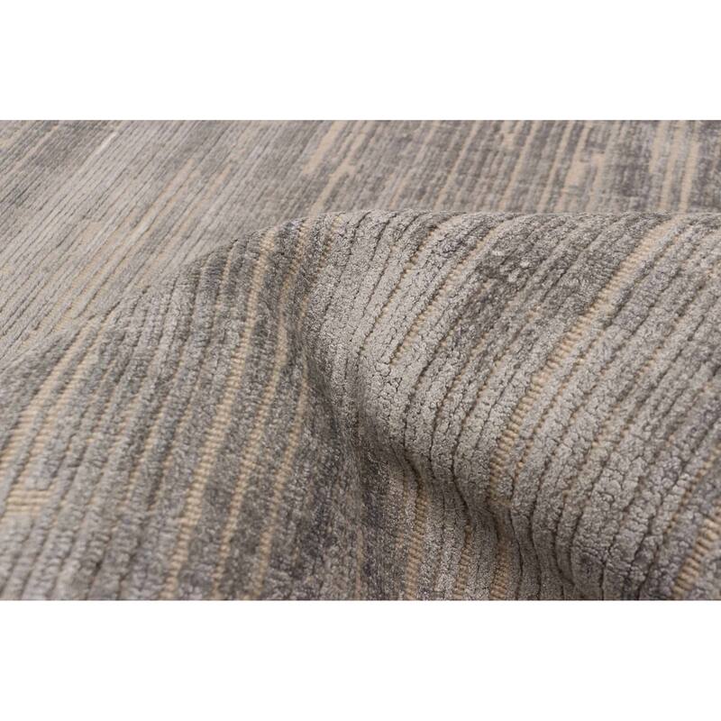 ECARPETGALLERY Hand Loomed Elysian Dark Grey Rug - 5'7 x 7'9