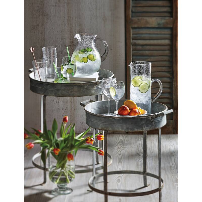 Bubble Clear Glass Pitcher with Handle 64 oz.