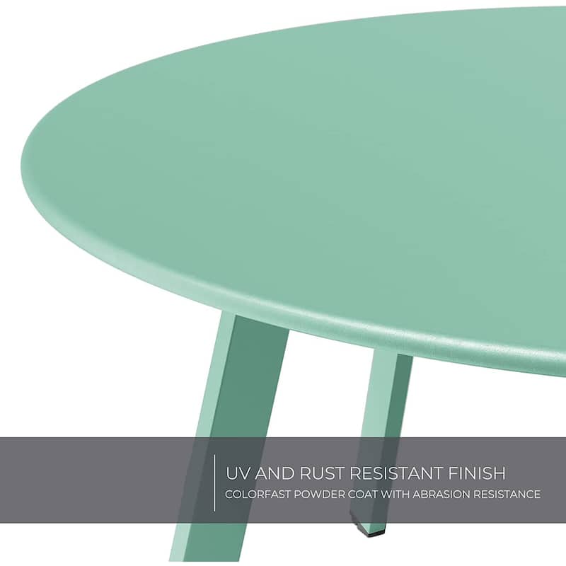 Patio Side Tables for Outside, Small End Table Accent Table Metal Round for Deck Garden Porch Balcony Yard Lawn