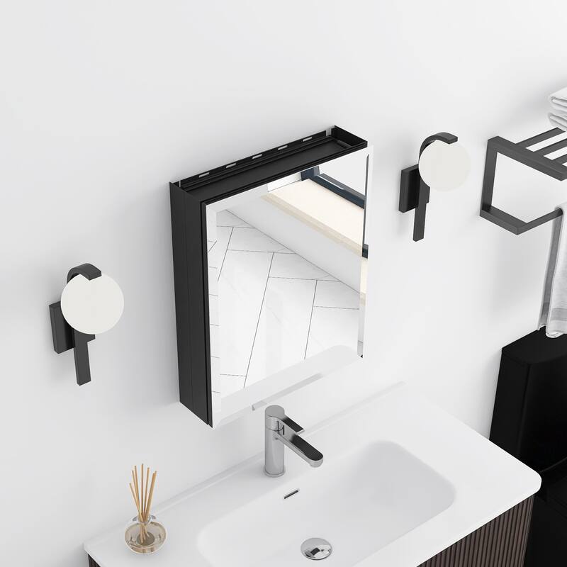 Rectangular Aluminum Medicine Cabinet with Mirror