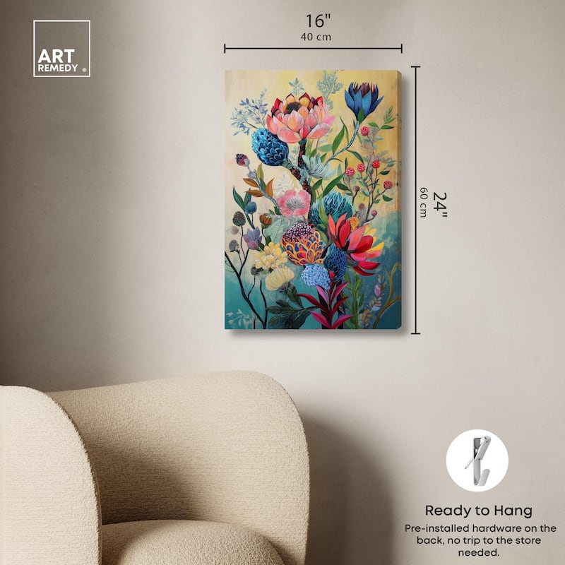 Exotic Bloom Medley I Canvas by Art Remedy, Gallery Wrapped
