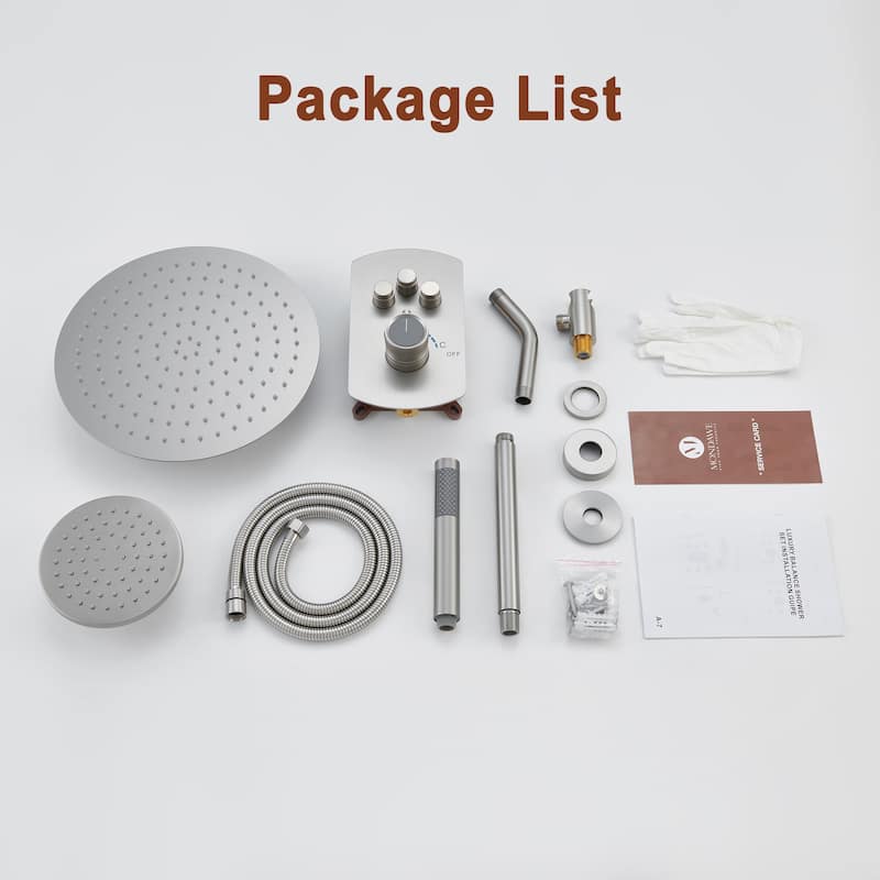 Dual Shower Heads 12 Inch Ceiling Mounteded Rainfall Shower Set