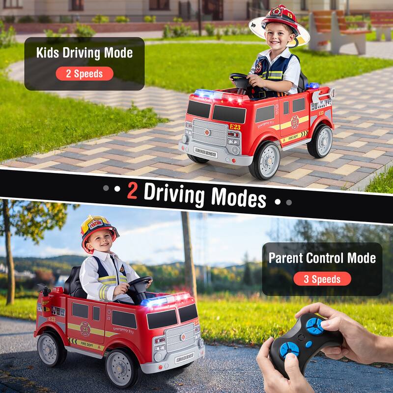 Gymax Kids Ride on Police Car 12V Battery Powered Electric Vehicle w/