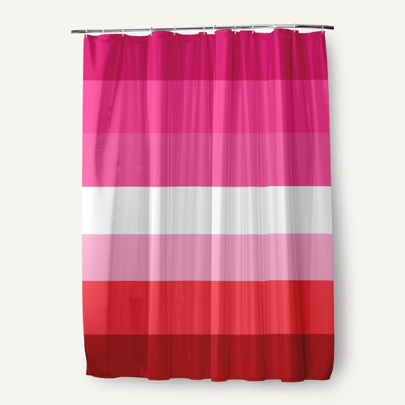 Inclusive Pride Flag Durable Poly Shower Curtain - Lesbian