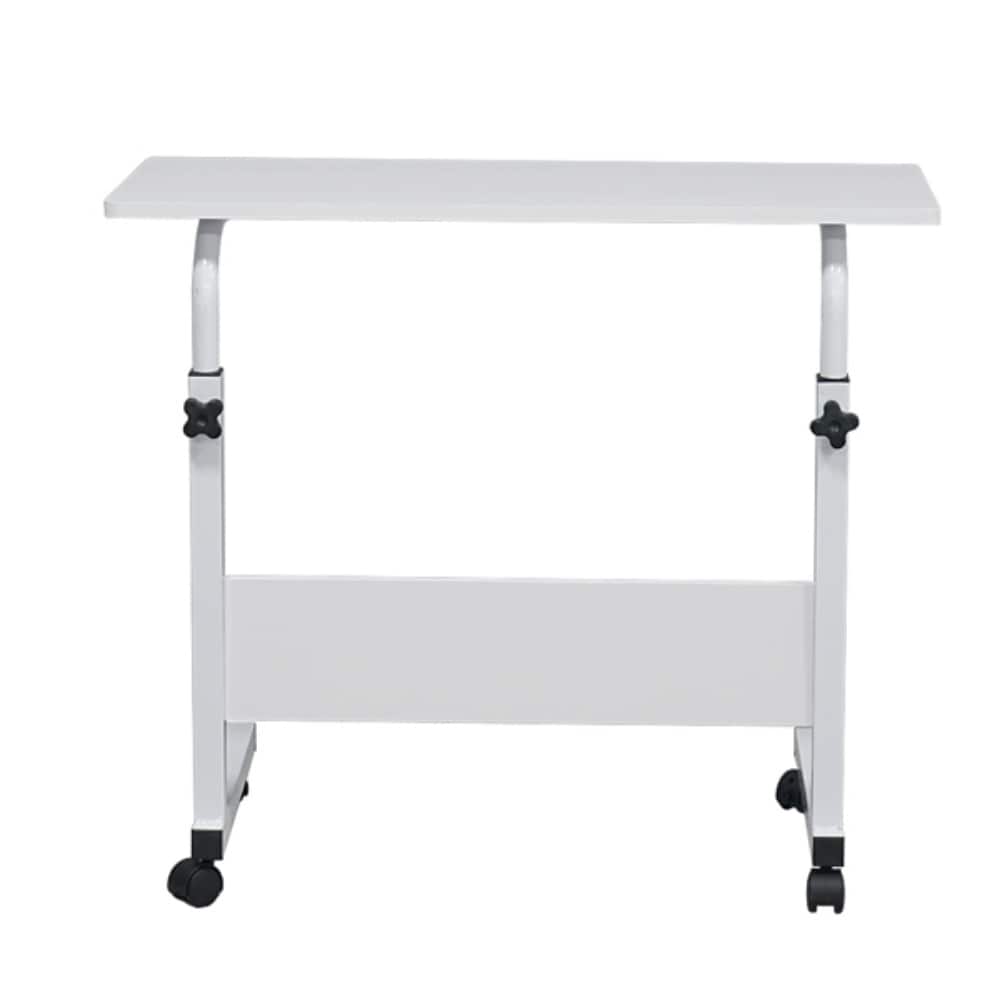 Removable P2 Chipboard & Steel Side Table with Baffle White
