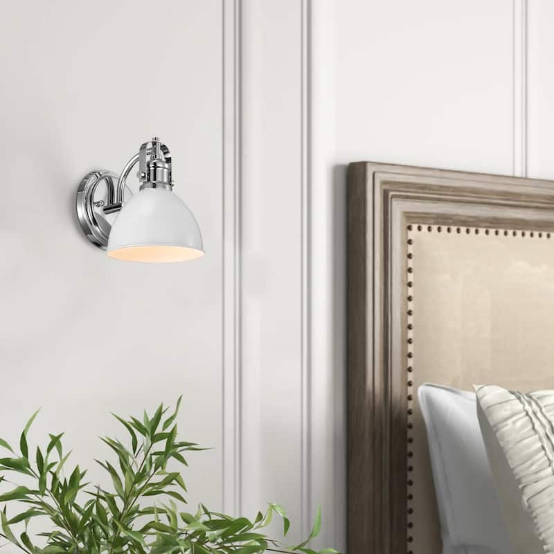 1-Light Industrial Wall Light Bath Sconce with Shad - 7.5"x7.5"x6"