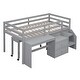 preview thumbnail 17 of 16, Twin Size Wooden Loft Bed with Movable Desk and Small desk, 2 Drawers, Full-Length Guardrail