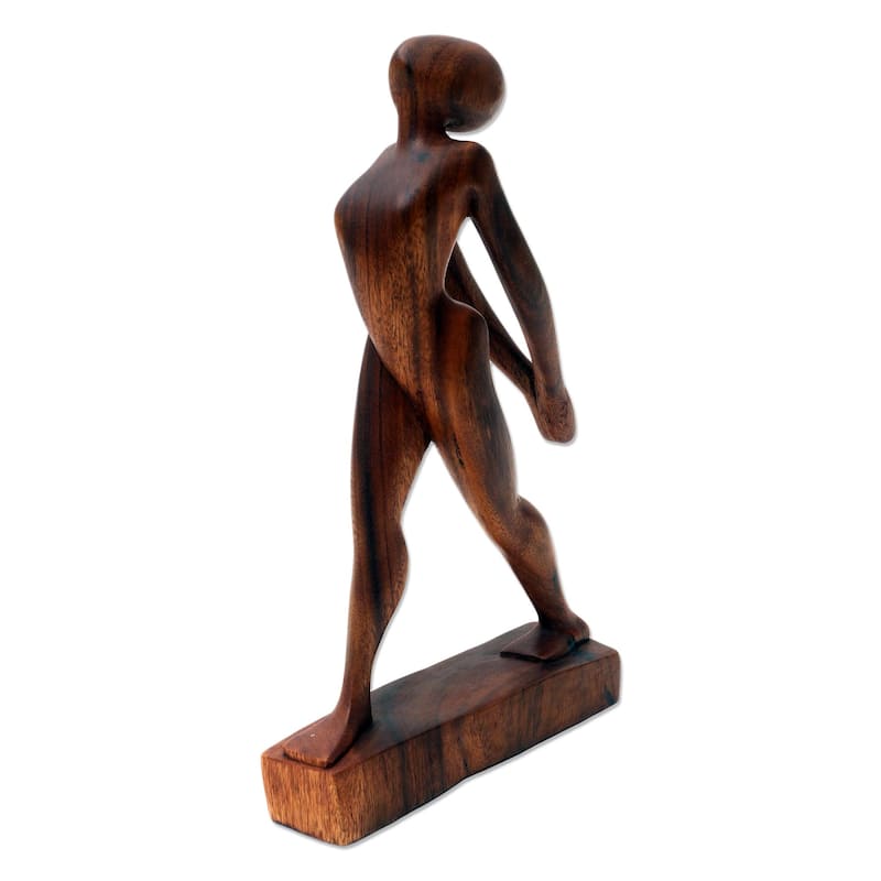 Novica Handmade Yoga Style Wood Statuette