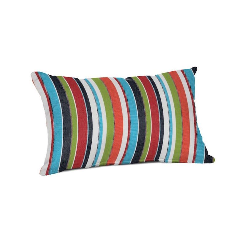 Sunbrella 20x13 Striped Outdoor Lumbar Throw Pillow - Carousel Confetti
