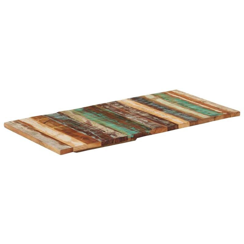 vidaXL Rectangular Table Top 23.6x47.2" 0.98 - 1.06 " Solid Reclaimed Wood - Multicolor - 47.2 x 23.6"