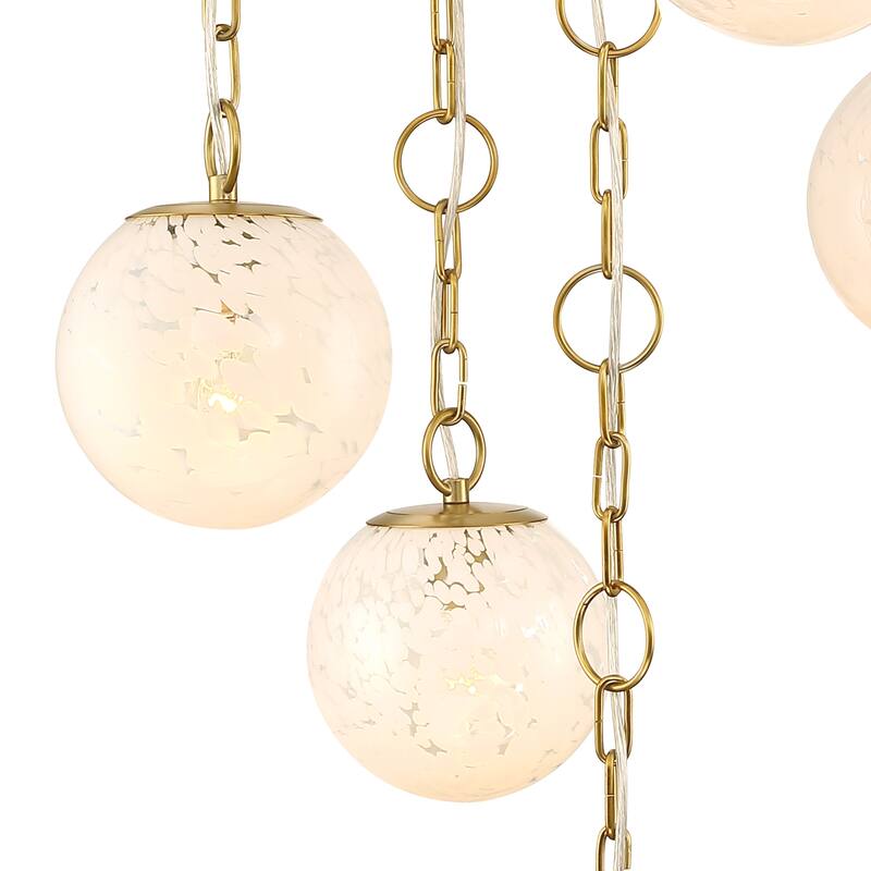 Wine Flower 5-Light Brushed Gold Glam Statement Chandelier for Foyers and Entryways - 24.5