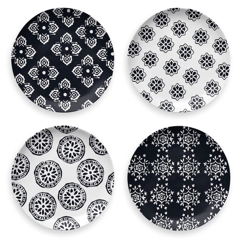 Abode Homewares Planta Medallion Salad Plate - Multicolor - Assorted Patterns - 8.5" - Set of 4