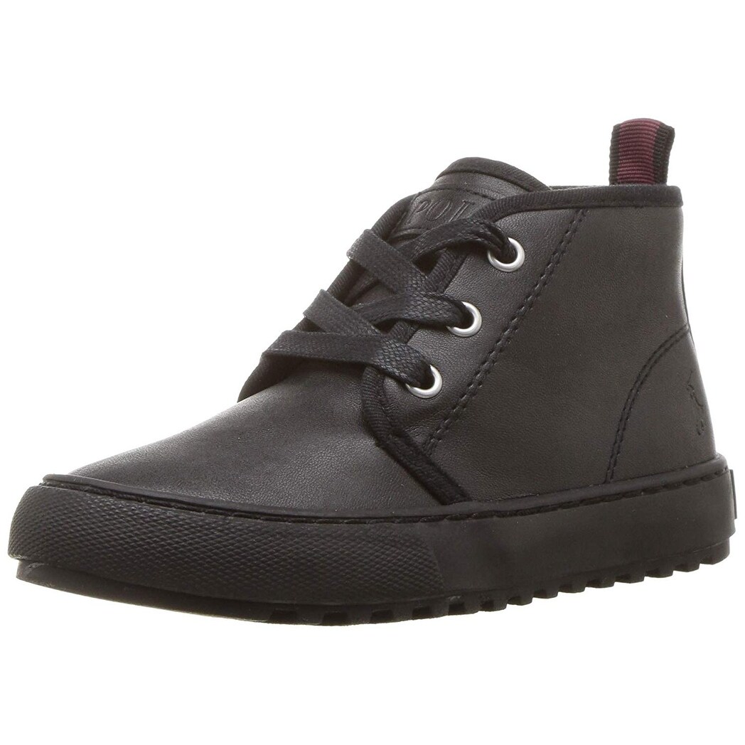 Kids Polo Ralph Lauren Boys Chett Leather Hight Top Lace Up Fashion Sneaker