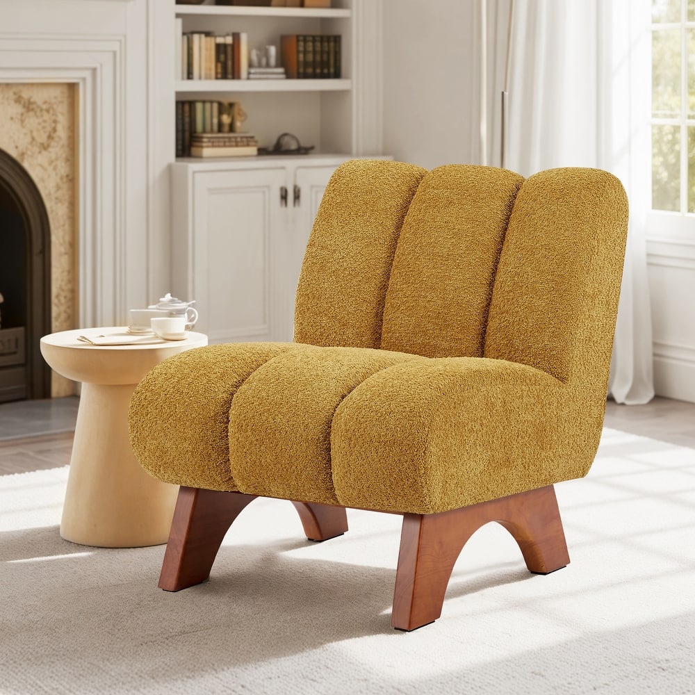 Art Leon Modern Wood and Fabric Accent Sofa Chair