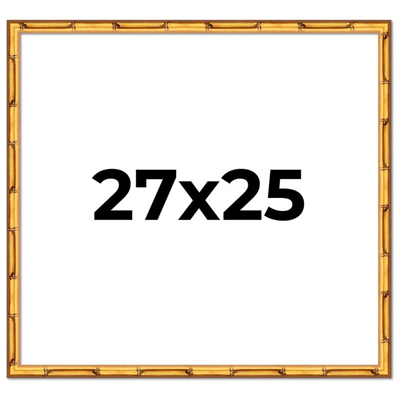 27x25 Frame Gold Bamboo Picture Frame Modern Photo Frame Includes UV Acrylic Shatter Guard Front Acid Free Foam Backing Board