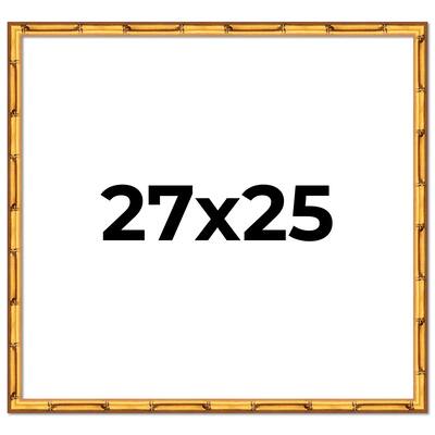 27x25 Frame Gold Bamboo Picture Frame Modern Photo Frame Includes UV Acrylic Shatter Guard Front Acid Free Foam Backing Board