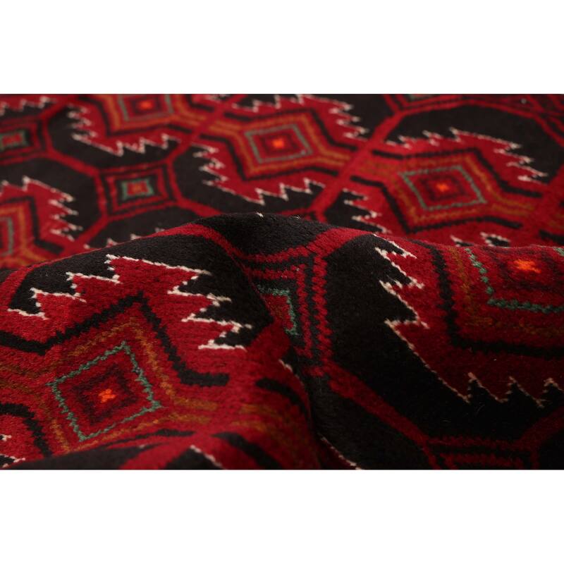 ECARPETGALLERY Hand-knotted Teimani Black, Red Wool Rug - 3'7 x 6'2