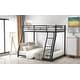 preview thumbnail 3 of 20, Twin over Full Metal Bunk Bed with Sloping Stairs, Black - Easy Assembly