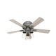 preview thumbnail 3 of 9, Hunter 44" Hartland Low Profile Ceiling Fan with LED Light and Pull Chain - Farmhouse, Rustic, Transitional