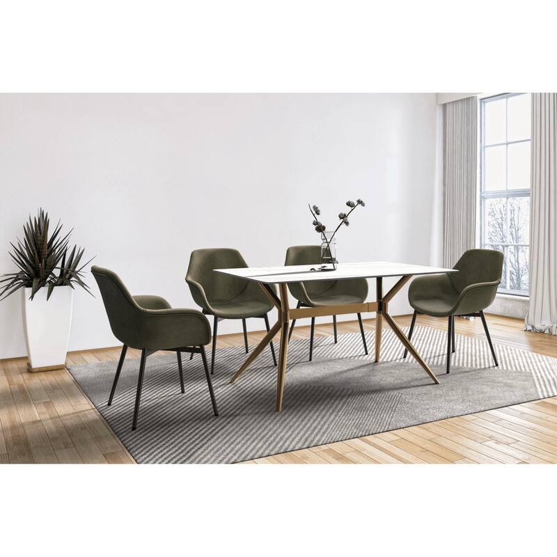 Elega Rectangular Dining Table with Sintered Stone/Glass Top
