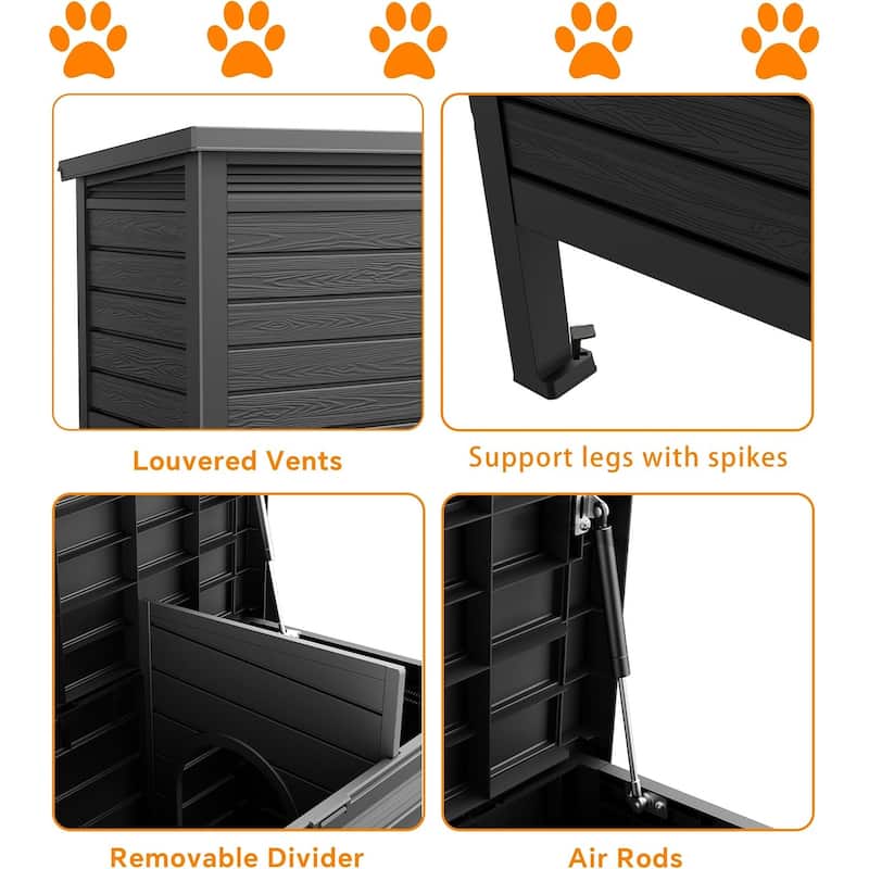 Outdoor Cat House,Weatherproof Resin Feral Cat Shelter