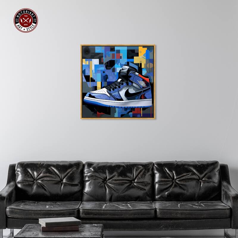 Notoriart Primary Sneakers Framed Sneaker 1 Piece Canvas Wall Art