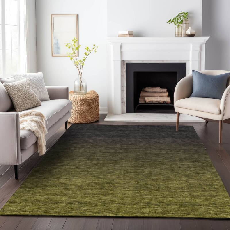 Machine Washable Indoor/ Outdoor Chantille Ombre Solid Rug